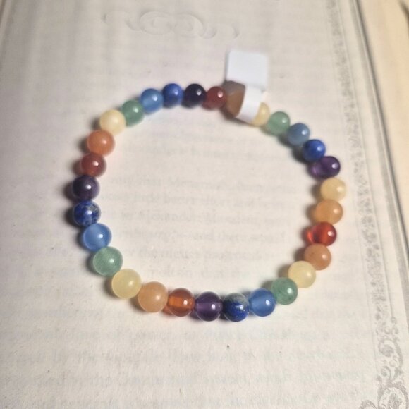 Chakra / Rainbow Bracelet with Assorted Gemstones - Picture 2 of 5